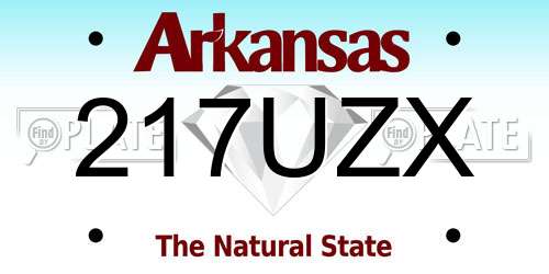 217UZX Arkansas License Plate