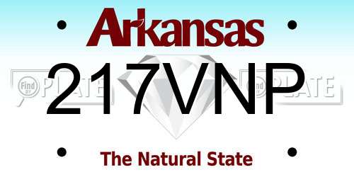 217VNP Arkansas License Plate