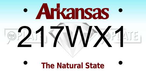 217WX1 Arkansas License Plate