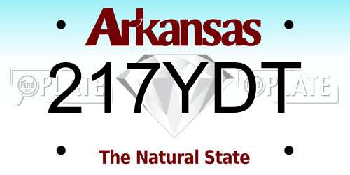 217YDT Arkansas License Plate