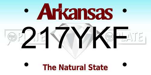 217YKF Arkansas License Plate