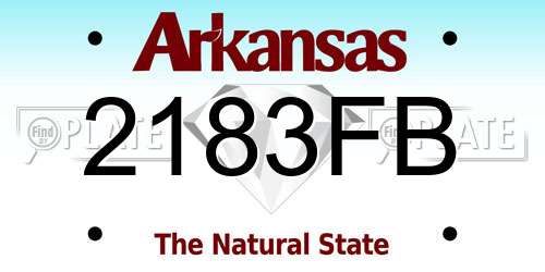 2183FB Arkansas License Plate