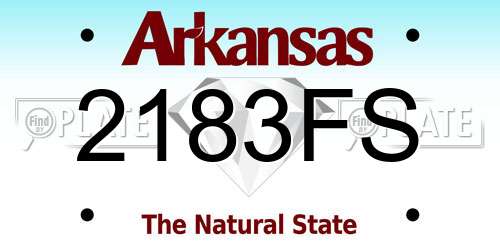 2183FS Arkansas License Plate