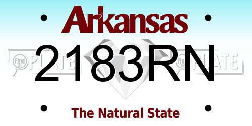 2183RN Arkansas License Plate