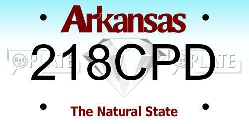 218CPD Arkansas License Plate