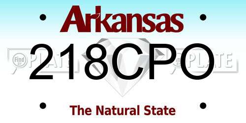 218CPO Arkansas License Plate