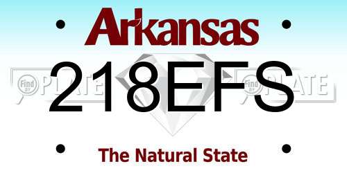 218EFS Arkansas License Plate