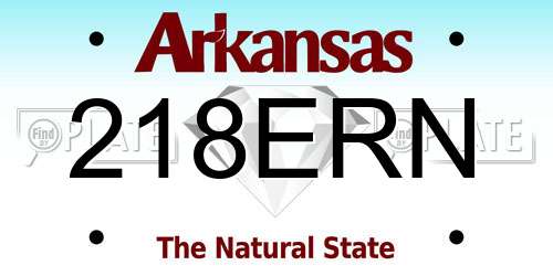 218ERN Arkansas License Plate