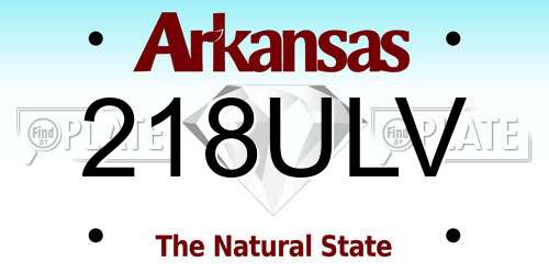 218ULV Arkansas License Plate