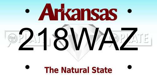 218WAZ Arkansas License Plate