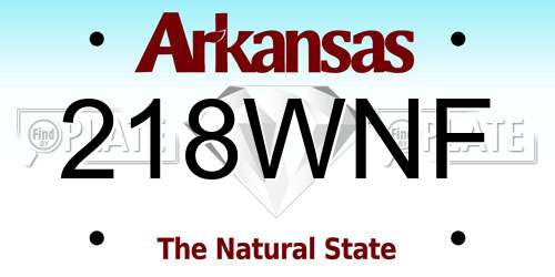 218WNF Arkansas License Plate