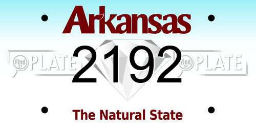 2192 Arkansas License Plate