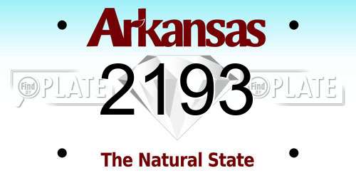 2193 Arkansas License Plate
