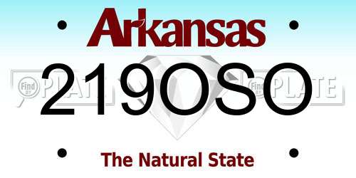 219OSO Arkansas License Plate