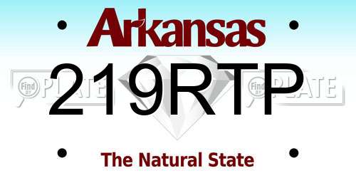 219RTP Arkansas License Plate