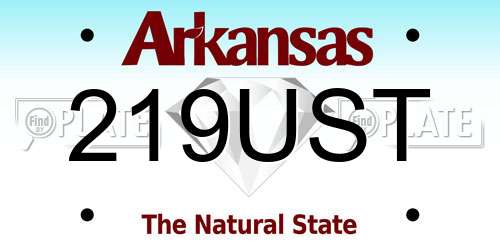 219UST Arkansas License Plate