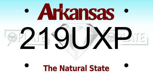 219UXP Arkansas License Plate