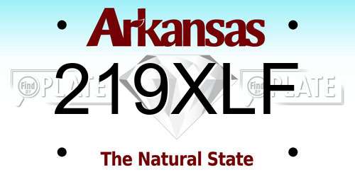 219XLF Arkansas License Plate