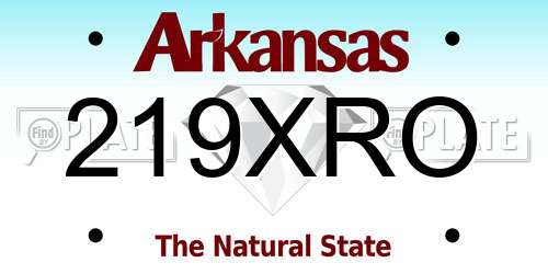219XRO Arkansas License Plate