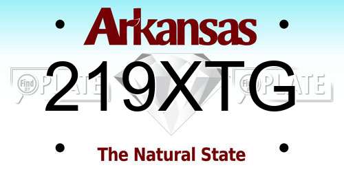 219XTG Arkansas License Plate