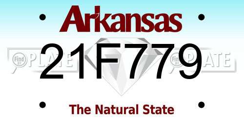 21F779 Arkansas License Plate
