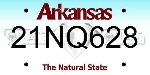 21NQ628 Arkansas License Plate