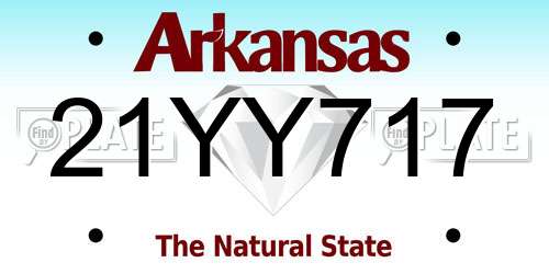 21YY717 Arkansas License Plate