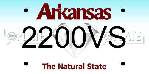 2200VS Arkansas License Plate