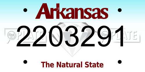2203291 Arkansas License Plate