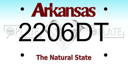 2206DT Arkansas License Plate