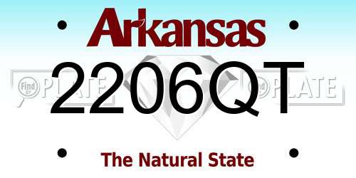 2206QT Arkansas License Plate