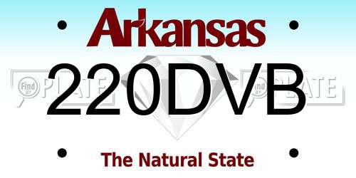 220DVB Arkansas License Plate