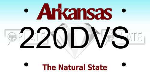 220DVS Arkansas License Plate