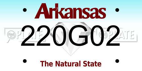 220G02 Arkansas License Plate