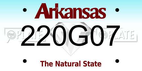 220G07 Arkansas License Plate