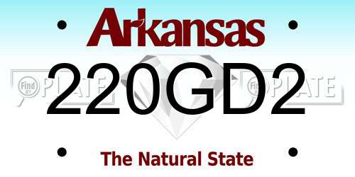220GD2 Arkansas License Plate