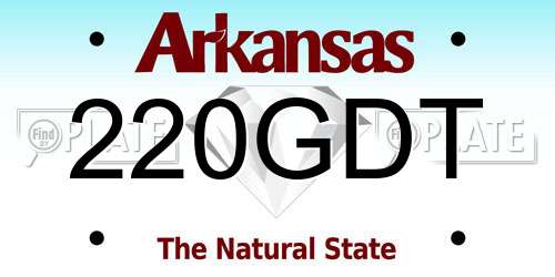 220GDT Arkansas License Plate