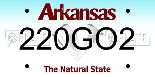 220GO2 Arkansas License Plate