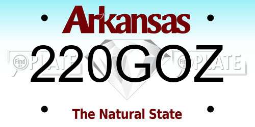 220GOZ Arkansas License Plate