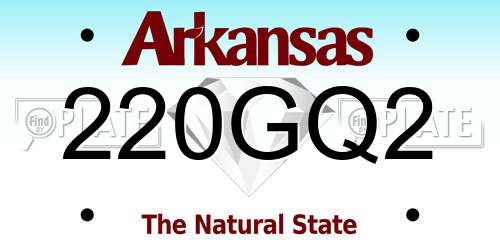 220GQ2 Arkansas License Plate