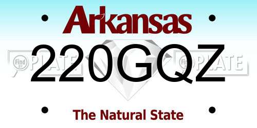 220GQZ Arkansas License Plate