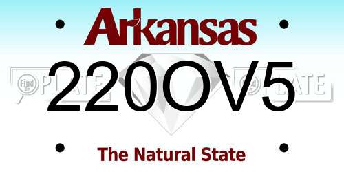 220OV5 Arkansas License Plate