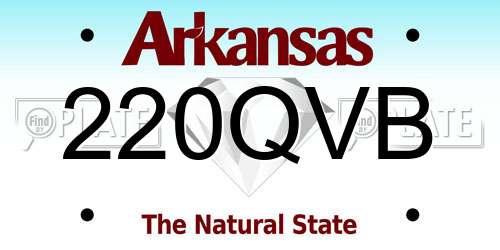 220QVB Arkansas License Plate