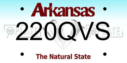 220QVS Arkansas License Plate