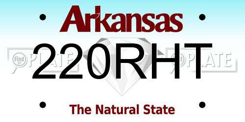 220RHT Arkansas License Plate