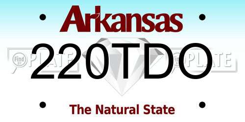 220TDO Arkansas License Plate