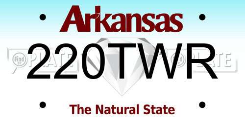 220TWR Arkansas License Plate