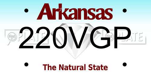 220VGP Arkansas License Plate