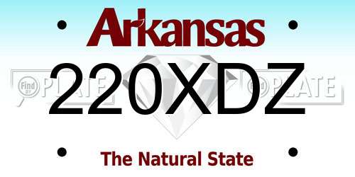 220XDZ Arkansas License Plate