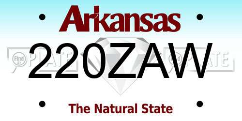220ZAW Arkansas License Plate
